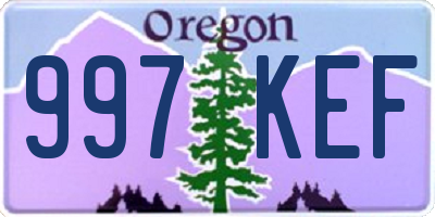 OR license plate 997KEF