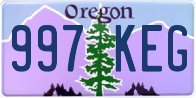 OR license plate 997KEG