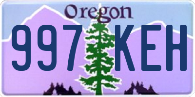 OR license plate 997KEH