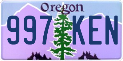 OR license plate 997KEN