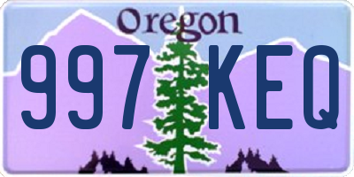 OR license plate 997KEQ