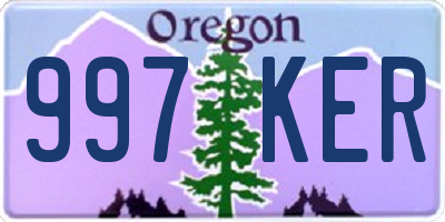 OR license plate 997KER