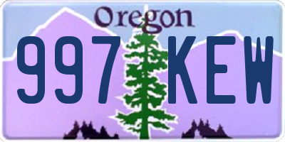 OR license plate 997KEW