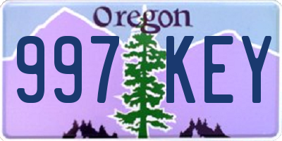 OR license plate 997KEY