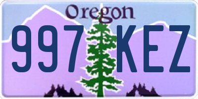 OR license plate 997KEZ