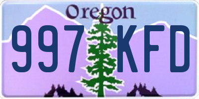 OR license plate 997KFD