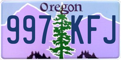 OR license plate 997KFJ