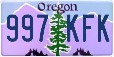OR license plate 997KFK