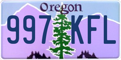 OR license plate 997KFL