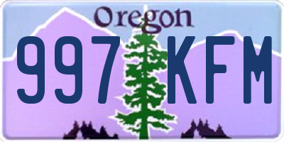 OR license plate 997KFM