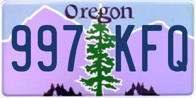 OR license plate 997KFQ