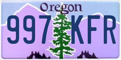 OR license plate 997KFR