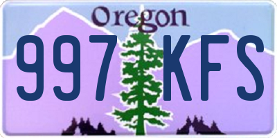 OR license plate 997KFS