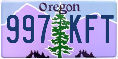 OR license plate 997KFT