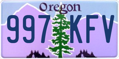 OR license plate 997KFV