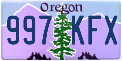 OR license plate 997KFX