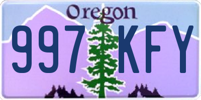 OR license plate 997KFY