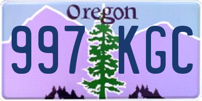 OR license plate 997KGC
