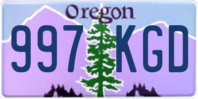 OR license plate 997KGD