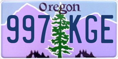 OR license plate 997KGE