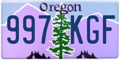 OR license plate 997KGF
