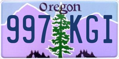 OR license plate 997KGI