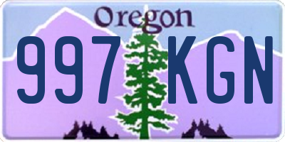 OR license plate 997KGN