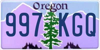OR license plate 997KGQ