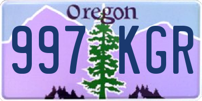 OR license plate 997KGR