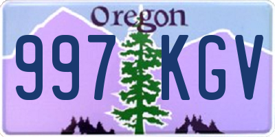 OR license plate 997KGV