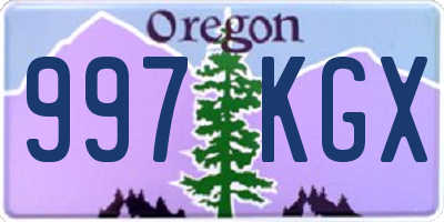 OR license plate 997KGX