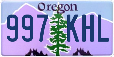 OR license plate 997KHL