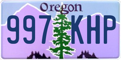 OR license plate 997KHP