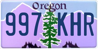 OR license plate 997KHR