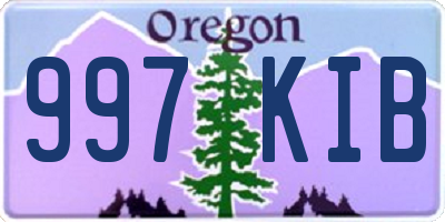 OR license plate 997KIB
