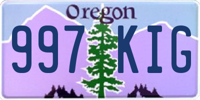 OR license plate 997KIG