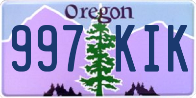 OR license plate 997KIK