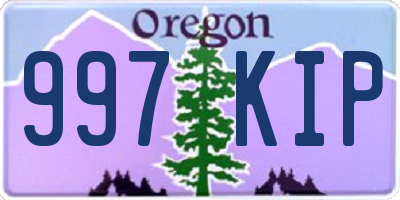 OR license plate 997KIP