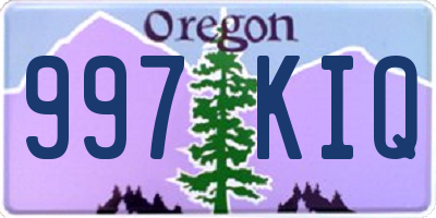 OR license plate 997KIQ
