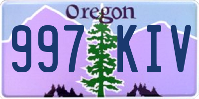 OR license plate 997KIV