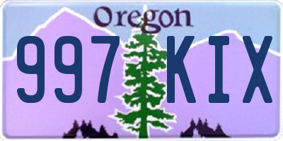 OR license plate 997KIX