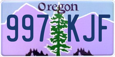 OR license plate 997KJF