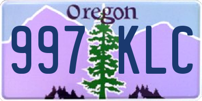 OR license plate 997KLC