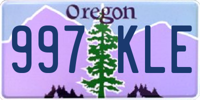 OR license plate 997KLE