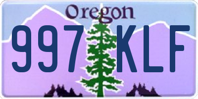 OR license plate 997KLF