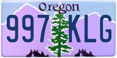 OR license plate 997KLG