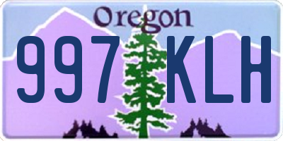 OR license plate 997KLH