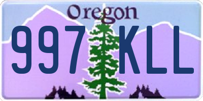 OR license plate 997KLL