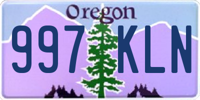 OR license plate 997KLN