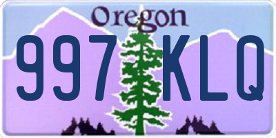 OR license plate 997KLQ